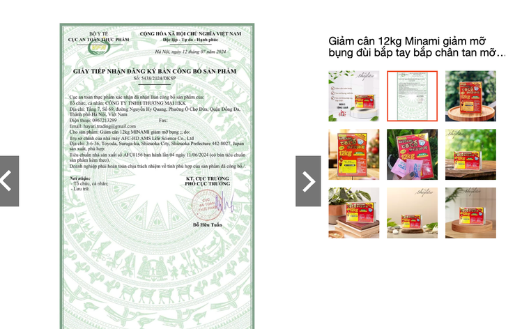 Yêu cầu Shopee gỡ sản phẩm giảm cân 